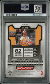 2024 Prizm Monopoly WNBA Rickea Jackson Red Classic Icon Rookie PSA 10 Sparks